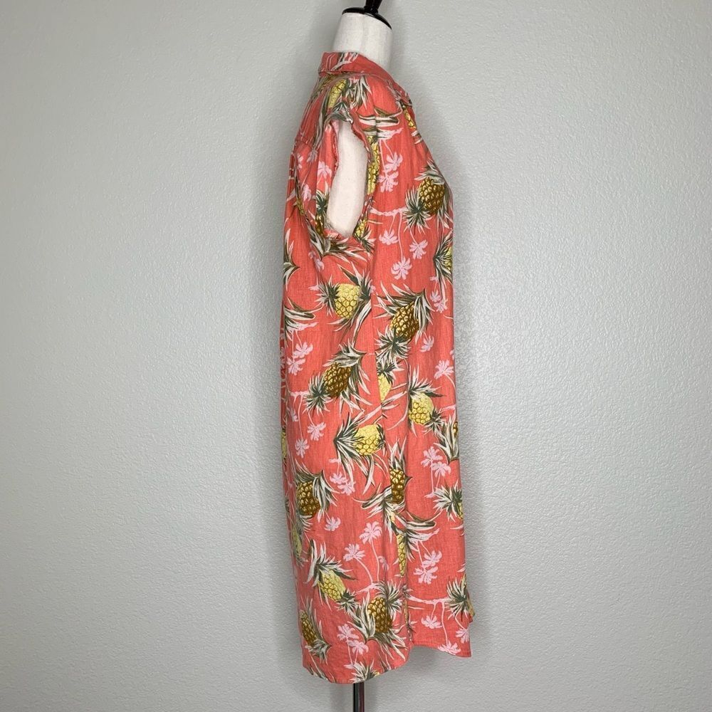 NWOT Old Navy Linen Blend Pineapple Print Summer Shift Shirt Dress, Sz Small - Picture 6 of 12